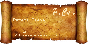Perecz Csaba névjegykártya